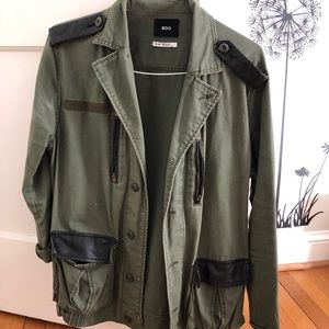 UO Green Black Faux Leather Army